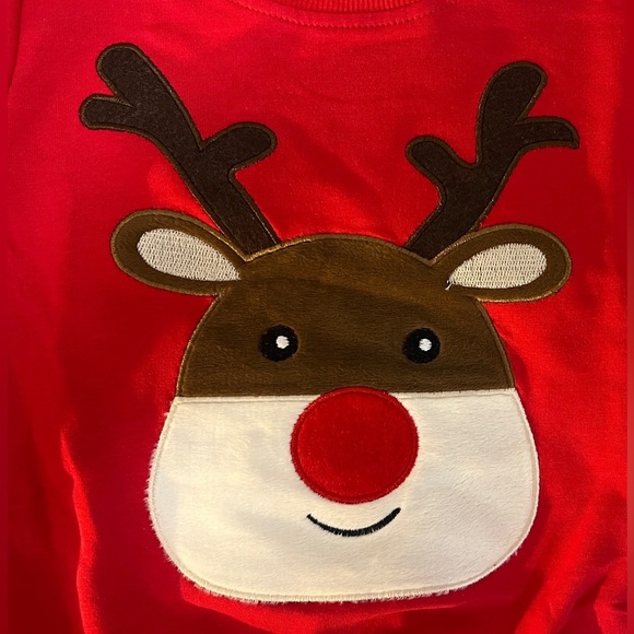 Christmas reindeer Embroidered baby boy or girl sweatshirts size 18-24 months - Picture 3 of 4